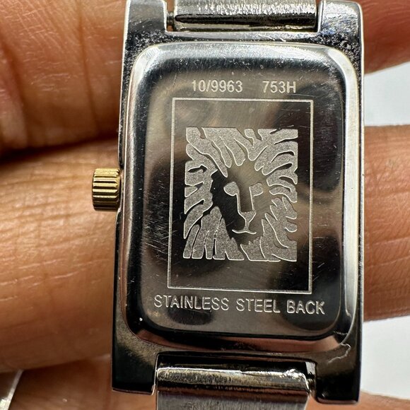 3Anne Klein Diamond Watch Women Silver Tone 16MM Rectangle Case 6.5" Working - Picture 7 of 11